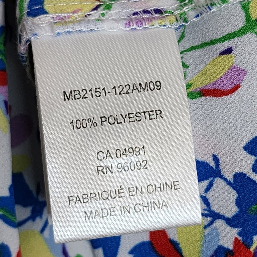 Dalia Top Womens Size M Medium White Floral Multicolored Lightweight Office - Picture 6 of 7